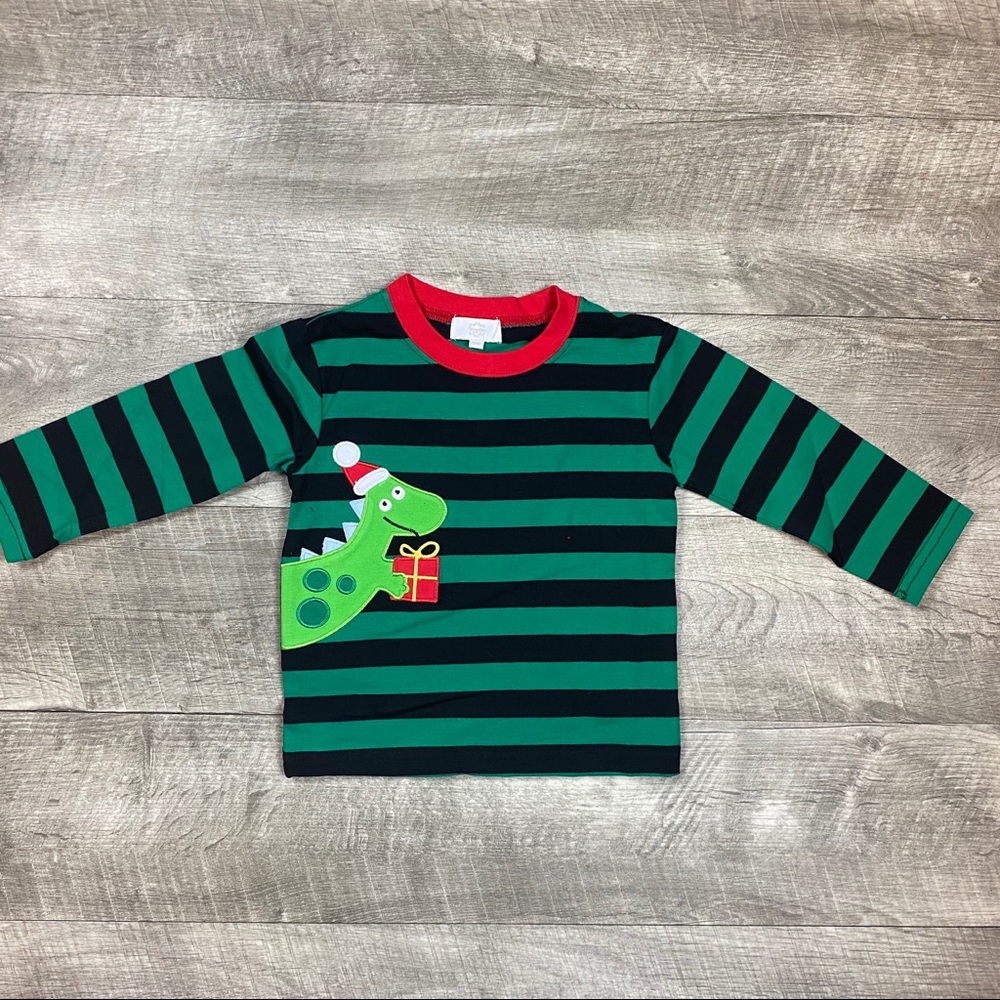 Boys dinosaur Santa Christmas top